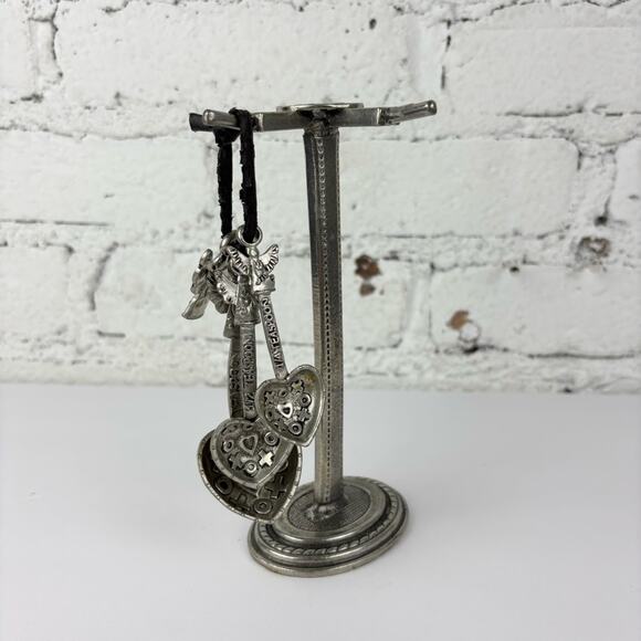 Crosby & Taylor American Pewter Measuring Spoons And Stand